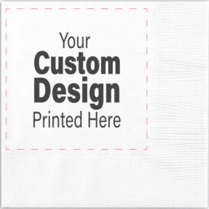 Coin edge embossed cocktail napkins showing 3.25" imprint area