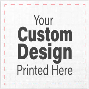 All over embossed cocktail napkins showing 4.25" imprint area