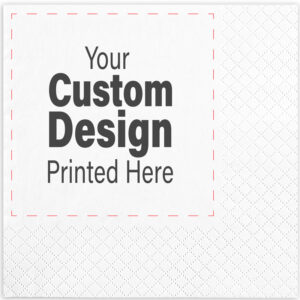 Diamond edge embossed cocktail napkins showing 3.25" imprint area