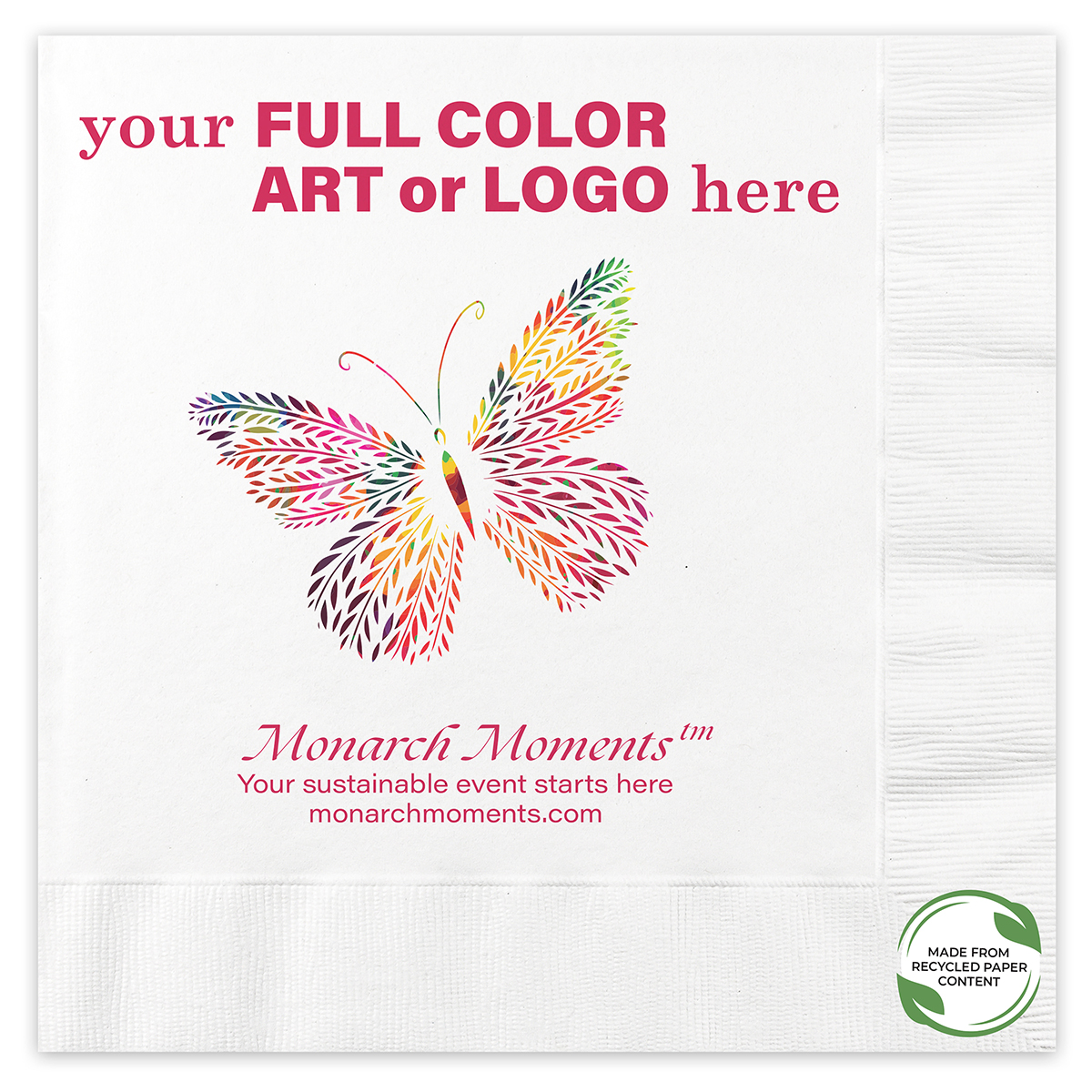 Personalized custom dinner napkins digital printed