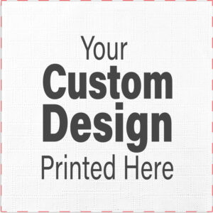 All over embossed cocktail napkins showing imprint area