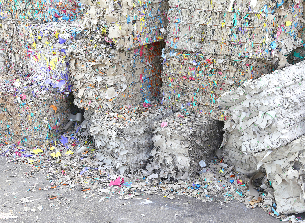 Sustainable paper manufacturing. Recycled paper to be made into 100% recycled paper