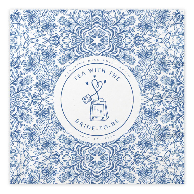 Personalized luncheon napkins for a bridal shower