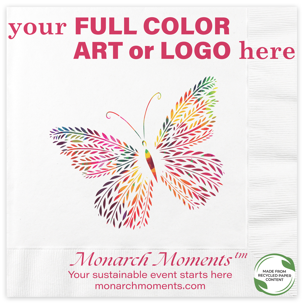 Personalized custom dinner napkins full bleed digital printed