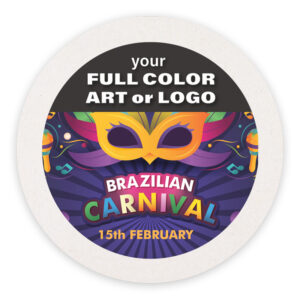 Custom printed round coaster pulpboard 60pt. 4"