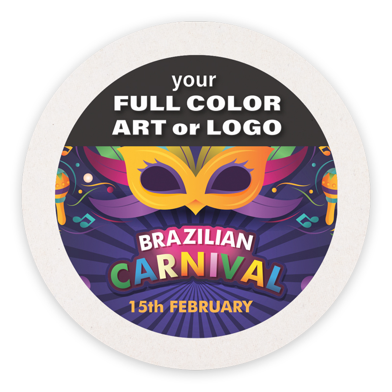 Custom printed round coaster pulpboard 60pt. 4"