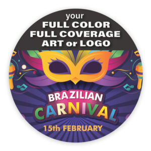 Full bleed, full coverage custom printed round coaster pulpboard 60pt. 4"