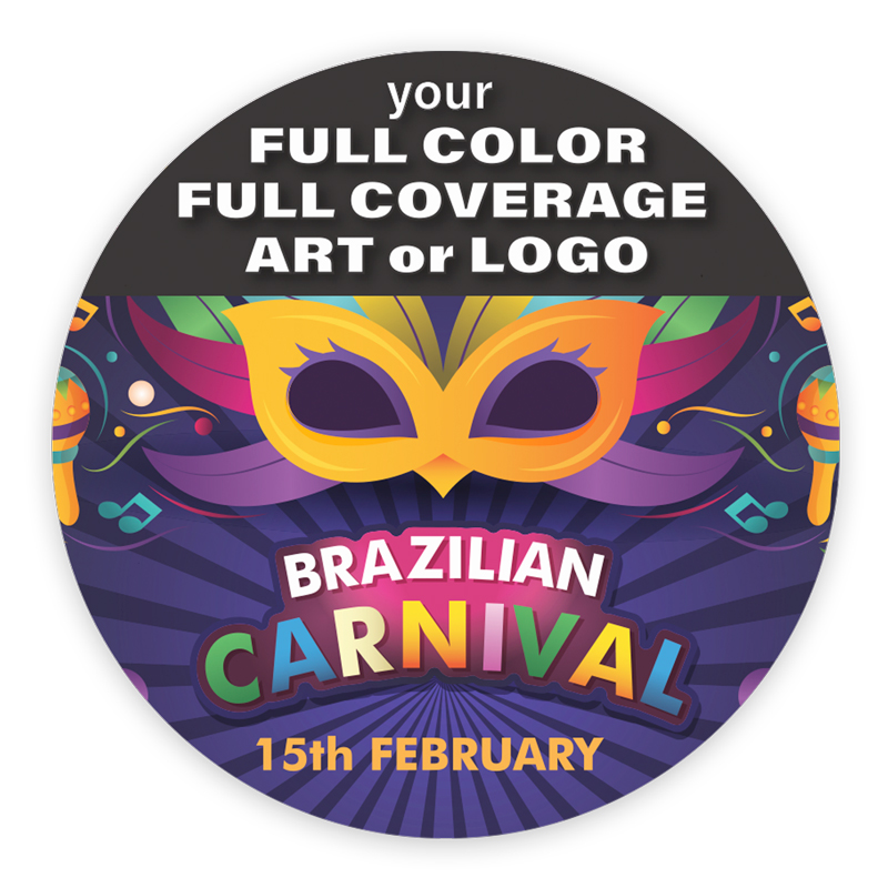 Full bleed, full coverage custom printed round coaster pulpboard 60pt. 4"